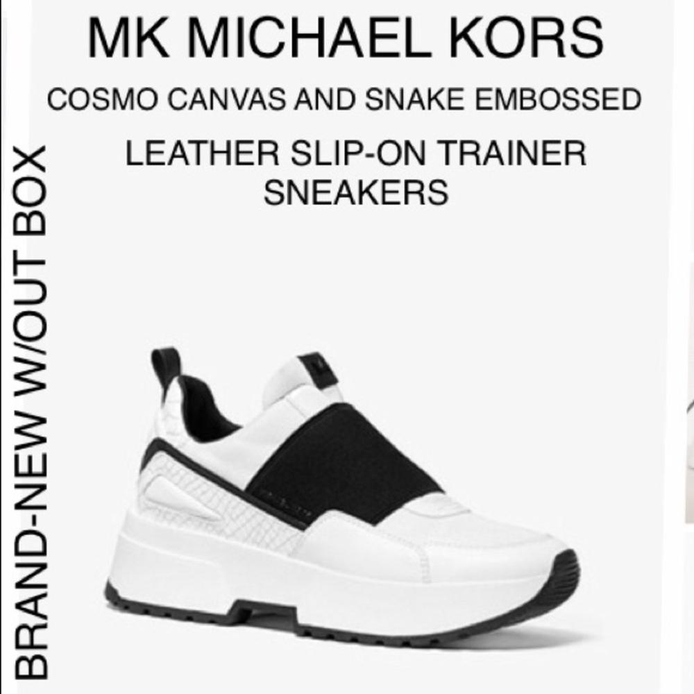 MICHAEL KORS COSMO SLIP ON CANVAS TRAINER SNEAKERS New W/out box